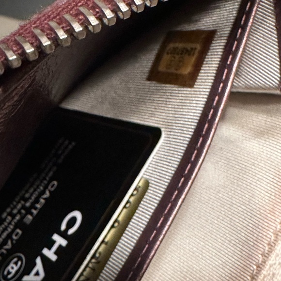 Authentic Chanel Matelasse Long Wallet Round zipper Leather purple. - Picture 11 of 17